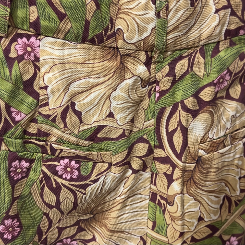 H&M | NWOT Turkey Olive Green Floral Printed High-Rise Straight Leg Pants (sz 2) - Picture 8 of 14
